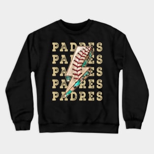 Aesthetic Design Padres Gifts Vintage Styles Baseball Crewneck Sweatshirt